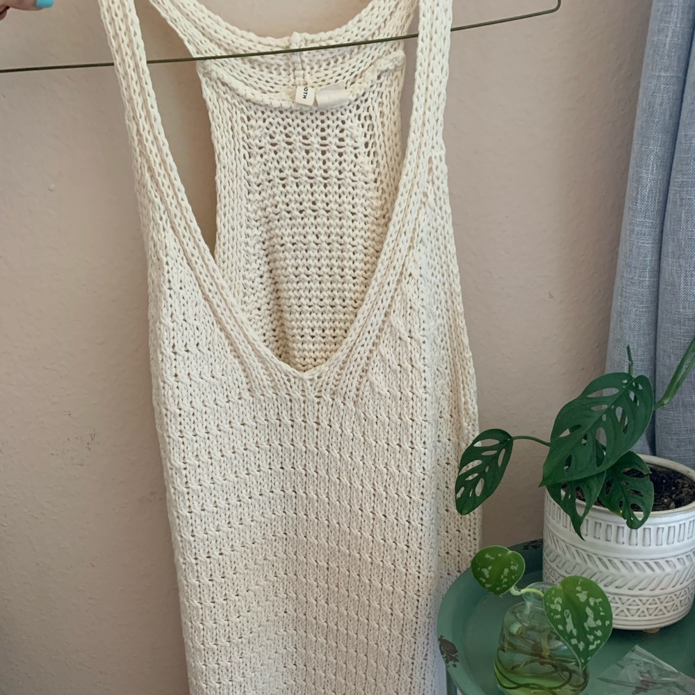 Moth Knit Sweater Tunic White